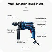 Bosch GSB 13 RE 650W Professional Multi-Function Impact Drill (Requires Plug Adapter When Using This Machine. European Adapter Plug Included In Packaging) - Multicolor - View 9