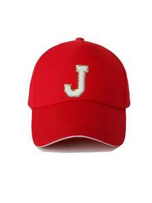 1 PC Children 26 Alphabet Personalized Sun Hat Baseball Caps Girls Boys Snapback Hat Adjustment Outdoor Casual Sun Hats 8-16Y - Red - View 7