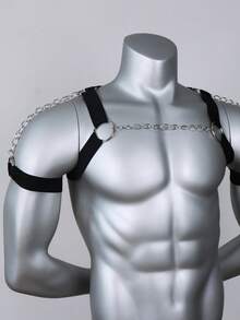 Men's Body Chest Harness Nylon Chest Harness Elastic Shoulder Men X-Shape Bodysuit,Clubwear - A - View 5