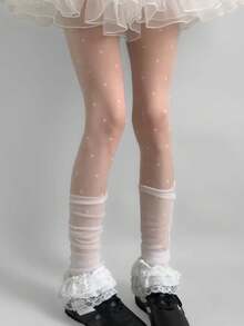 1pc Transparent Heart Print Pantyhose, Ultra-Thin Breathable Women's Leggings, Lightweight Seamless Skinny Tights, Sexy Slimming, Suitable For Spring, Summer, Autumn Occasions And Daily Wear - Multicolor - View 12