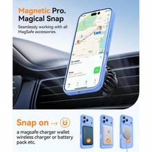 Magnetic For IPhone 17 Pro Max Case(6.9"), Upgraded [Full Camera Protection] [Compatible With Magsafe] [Translucent Matte] Shockproof Protective Phone Case, Orange - Ultramarine - View 4