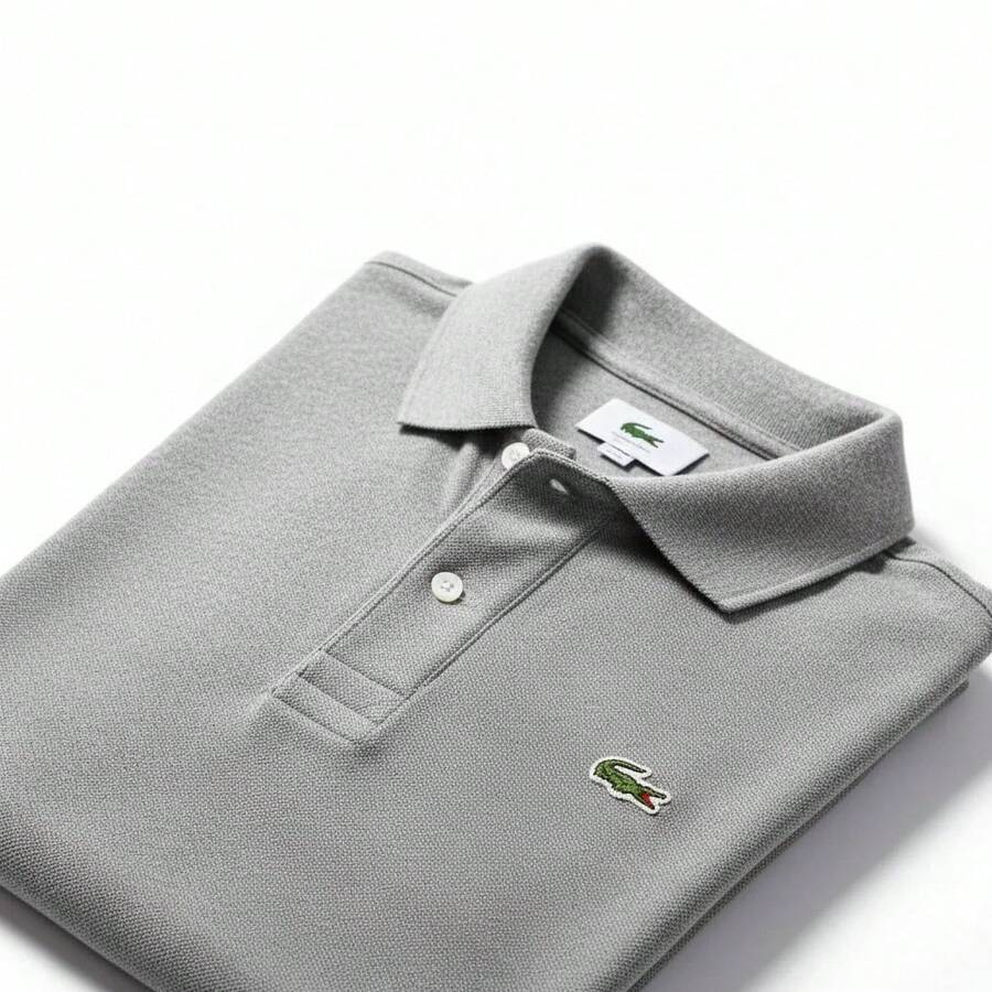 Men's Polo Shirt, Premium Slim Fit Cotton Piqué, Comfortable Casual Spring/Summer - 鱷魚灰 - 查看 1