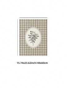 1pc Frameless Neutral Brown Gingham Floral Wall Art Print, Vintage Botanical Checkered Plaid Pattern, Minimalist Cottagecore Aesthetic Poster For Living Room, Bedroom, Dorm, Room Decor, Wall Prints,Funky Posters,Vintage Decor,College Dorm Essentials - Neutral Brown Plaid Flowers - View 11