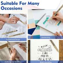 6/9/12支装高品质超黑细线笔，金属笔夹，书写流畅，笔尖纤细，水彩笔，适用于绘画、素描，大师级品质 - 查看 8