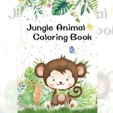 A5 Jungle Animal Coloring Book, 24 Cute And Fun Doodle Patterns, Ideal For Relaxation. Great Birthday Gift For Family And Friends, Also Suitable For Back To School, Easter, Stationery, Preschool Supplies, Mother's Day, Easter Decor - Jungle Animals - View 13