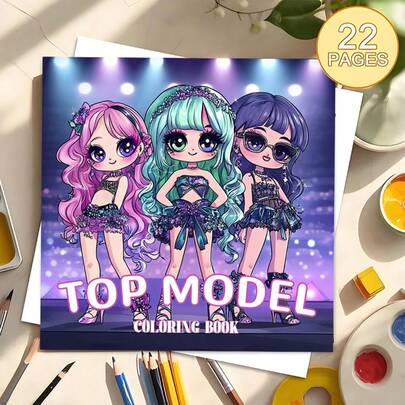 Coloring Collection Of Top Model, Glitzy Runway Looks & Charming Dolls,(22-Page Thick Paper Upgraded Version) A Coloring Book Specially Designed For Women, With Bright Colors, Stress-Relieving, Suitable For Markers, For Teenagers, Featuring Fantasy And Eerie Elements.