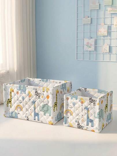 Printed Desktop Storage Basket, Desktop Organizer Basket, Makeup Brush & Skincare Storage Basket, Desktop Decor, Cosmetic Storage Box, Portable Picnic Basket, Gift