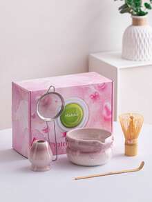 Japanese Matcha Tea Set, Includes Matcha Bowl With Spout, Bamboo Whisk, Spoon, Sifter And Stand. Lead-Free Material, Dishwasher . Ideal For Matcha Lovers, Christmas, Valentine's Day, Thanksgiving Gifts - Multicolor - View 8