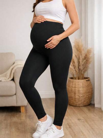 Calça Legging Gestante Gravida Cós Alto Confortável Maternidade Gestação Feminina