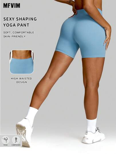  Leggings de fitness para mujer MFVIM, pantalones cortos de yoga levantadores de glúteos estilo europeo y americano, pantalones cortos de cintura alta adelgazantes y ajustados, pantalones cortos cómodos y transpirables para fitness, pilates, trotar