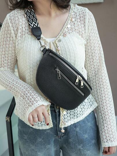Fashionable Minimalist Soft Leather Crossbody Shoulder Bag