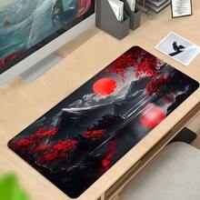 YUFZX Red Moon Japanese Mountain Gaming Desk Mat - Extended Large Non-Slip Mouse Pad, Stitched Lock Edge, Waterproof Desktop Protection Pad With Cherry Blossom Dark Art, Perfect Gift For Family & Friends - Multicolor - View 6