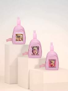 1pc Mini Pink Fashionable & Unique Cartoon Cappuccino Ballet Shoes Crossbody Bag - Lightweight, With Adjustable Strap And Durable Polyester Lining, Suitable For Commuting And Vacation. Comes With A Lipstick, Coin Purse And Small Wallet. - Pink - View 3