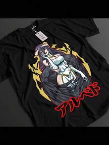 Overlord Shirt Albedo Tshirt Ainz T-Shirt Shalltear Top Demiurge Sebas Anime Tee - 黑色 - 查看 1