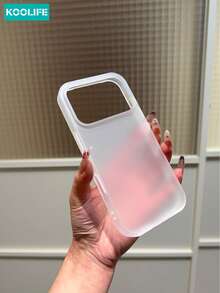Koolife 1pc Transparent Matte Phone Case, Minimalist Premium Design, PC+TPU Material, 2.0mm Thickness, Shock-Absorbing Soft Edges, Raised Lens Protection, Anti-Drop, Compatible With Apple 13/13 Pro/13 Pro Max/14/14 Pro/14 Pro Max/15/15 Plus/15 Pro/15 Pro Max/16/16 Plus/16 Pro/16 Pro Max/16e/Apple 17/17 Pro/17 Pro Max - White - View 4
