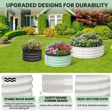 2 Pcs 3x3x1ft Round Galvanized Raised Garden Bed, Metal Raised Garden Bed Outdoor, Planter Box for Planting Plants, Vegetables, Olive Green - Paquete de 2, blanco, 3 x 3 x 1 pie - Ver 4