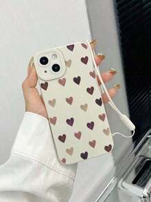1pc TPU Heart Painted Phone With Wrist Strap, Compatible With Series 11 12 13 14 15 16 Pro 17 17 Pro 17 Pro - 規格 - 查看 5