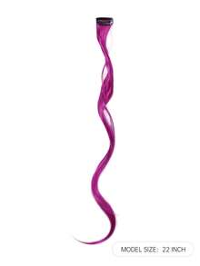 22 Inch 10pcs Purple & Pink Ombre Wavy Synthetic Hair Extensions, Y2K Street Style Festival Hairpiece - Purple - View 2