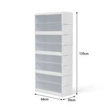 Mehrstöckiges, transparentes Schuhregal für Zuhause und Eingangsbereiche, staubdichte Schuhaufbewahrung, Schuhschrank für Studentenwohnheime, platzsparende Aufbewahrung - Weiss - Übersicht 6