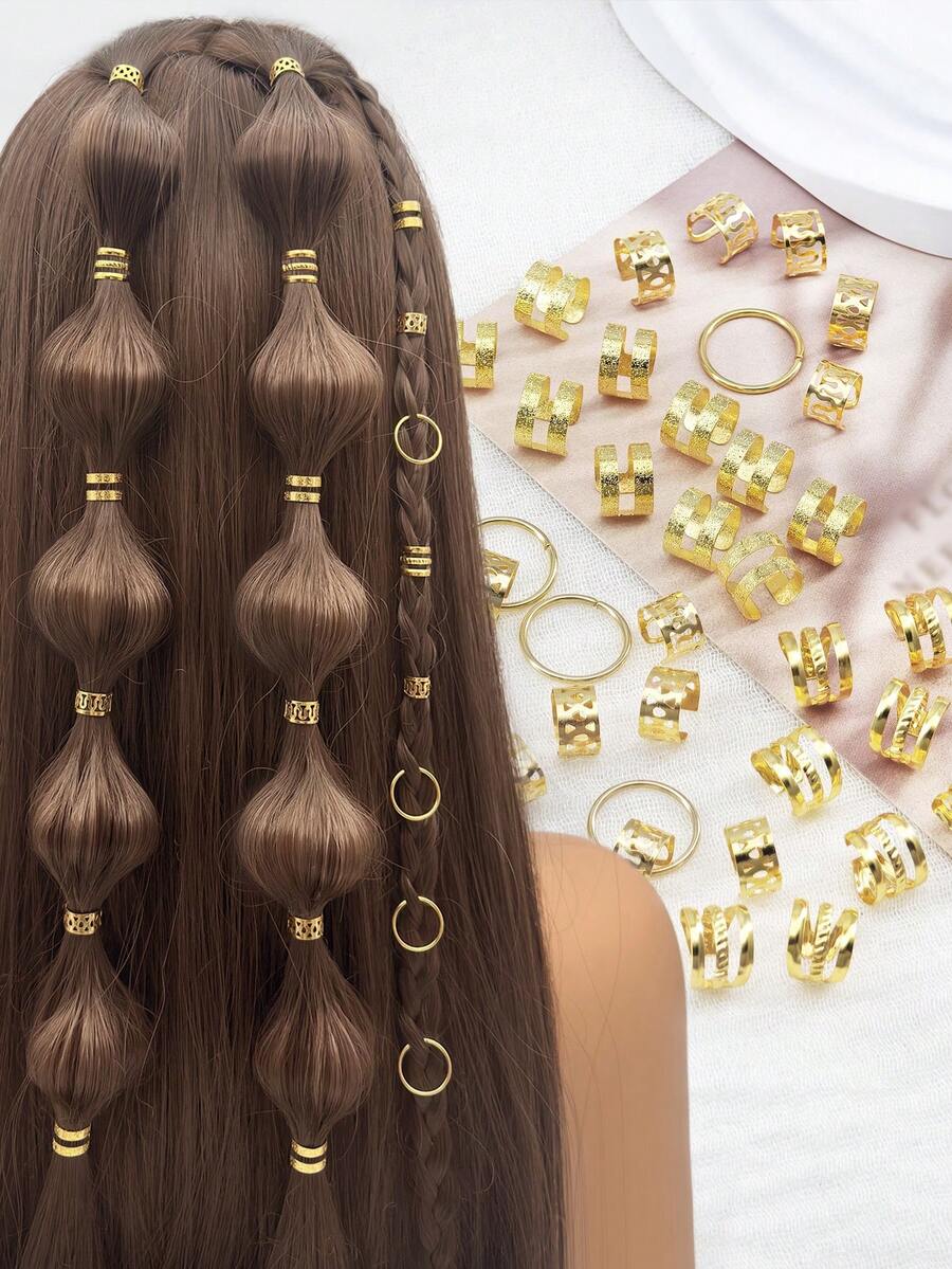 50pcs Adjustable Metal Hair Clips, Multi-Style Alloy Hair Accessories For Braiding, No Piercing Ear Clips Hair Decorations Suitable For Girls