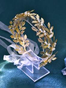 1pc Fashionable Bridal Wedding Headpiece, Luxury Rhinestone Decorated Hair Accessory, Suitable For Wedding, Party And Formal Occasions - Gold - View 12