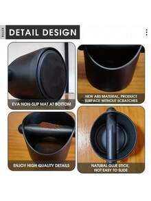 1pc Coffee Knock Box, Espresso Grounds Bin With Removable Tamping Rod And Non-Slip Base, Random Style Black Round Gift, Due To The Special Material, There May Be Minor Scratches And Paint Chipping During Production And Transportation, Which Is Not A Quality Issue And Does Not Affect Use. Please Purchase With Confidence! - Multicolor - View 6