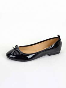 Women's Black Ballet Flats - Comfortable Soft Sole Low-Cut Slip-On Shoes, Lightweight Breathable, Elegant Minimalist Bowknot Detail, Classic Casual Daily Wear Flats - màu đen - Xem 7