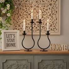 1PC Elegant Curved Design Double-Headed Gold/Black Candlestick For Table Centerpiece, Holiday, Wedding, Housewarming - High and Low Candlesticks - View 4