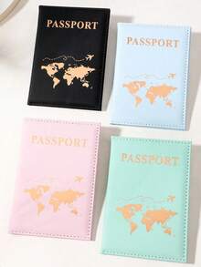 Lightweight Couple's Travel Passport Holder Wallet Cover Card Case For Women And Men Travel Essential Accessories Vacation Hotel Cruise Back To School - Multicolor - View 4