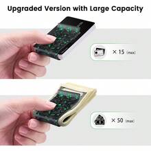 Carbon Fiber Money Clip Front Pocket Wallet Minimalist Wallet Slim Wallet Credit Card Holder - Matte-finish Fluorescent Green - View 2