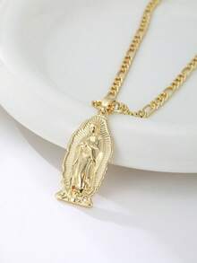 1PC Fashionable Personalized Virgin Mary Pendant Necklace, Luxurious And Versatile Party Accessory, Women's Gift - Necklace - View 2