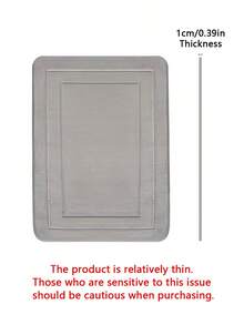 1pc Classic Solid Color Memory Foam Bath Mat, High Absorbency Quick Dry Surface, Sturdy Non-Slip Bottom, Suitable For Bathroom And Kitchen Floors, Practical And Soft, Also Applicable To Bedroom, Dorm, Laundry Room. Lightweight And Flexible Design, Easy To Clean And Maintain. - Blue - View 5