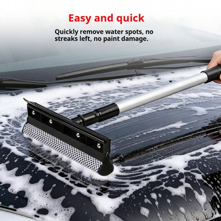 二合一可伸缩刮水器，窗户清洁工具，汽车挡风玻璃雨刮器，适用于轿车、SUV、卡车、浴室等。