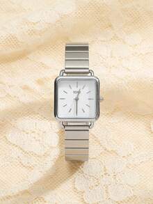 1pc/Set Minimalist Retro Quartz Watch With Steel Strap, Elegant Student Style, Suitable For Birthday, Halloween, Thanksgiving, Year-End Promotion, Not Waterproof - Silver - View 4