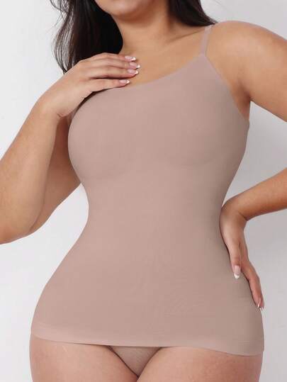 1pc Women Seamless Compression Camisole, Slimming Undershirt For Summer Sports & Yoga