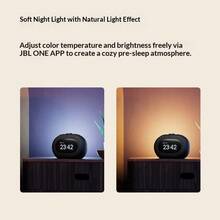 JBL HORIZON 3 音乐地平线第三代蓝牙闹钟音箱，家用卧室音响，带氛围夜灯、FM收音机，黑/灰色 - 彩色 - 查看 7