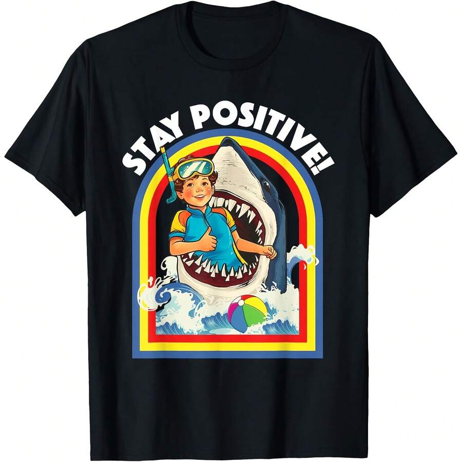 Stay Posit - Rk Lover Wild Ocean Sea Animal Lover T-Shirt All Seasons,220g Pure Cotton Single-Sided Printed Crew Neck Short-Sleeved T-Shirt,Unisex Top,Base Layer - 顏色2 - 查看 1