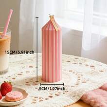 Esta dulce vela perfumada a rayas rosas tiene un diámetro de 5 cm y una longitud de 7,5 a 20 cm. Emite un aroma dulce y es sin humo. Es muy adecuada para la decoración del Día de San Valentín, regalos del Día de San Valentín, regalos festivos y cenas a la luz de las velas. - Vela - Ver 9