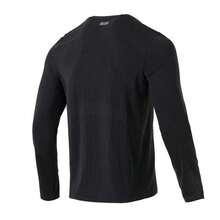 Under Armour 男士 UA TRAIL RUN 羊毛长袖T恤（黑色），柔软舒适，休闲修身，运动长袖T恤 - 黑色 - 查看 2