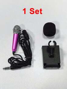 Microphone mini hợp kim nhôm + Chân đế mini bằng nhựa | Microphone hát karaoke / phát trực tiếp / thu âm / vlog đa năng, micro condenser có dây 3.5mm, nhỏ gọn và di động, sử dụng mọi lúc mọi nơi. - Nhiều màu - Xem 9