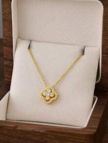 Lucky Clover Necklace With Detachable Flowers And Versatile Design For Multiple Styles, Necklace Chain Jewelry - Multicolor - View 6