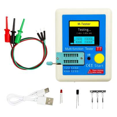 Transistor Tester With True-Color Screen, One-Button Testing Of MOS, Diodes, Capacitors, And ESR; Multi-Functional Multimeter. A Must-Have Tool For Electronics Engineers.