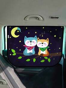 1件装可伸缩双层汽车遮阳帘，挡风玻璃遮阳板，通用型侧窗遮阳帘 - A - 查看 1