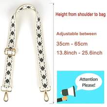 Adjustable Replacement Purse Straps Guitar Shoulder Strap Crossbody Bag Straps For Women's Handbags - Wide 3.8cm - 波西米亞風黑色 - 查看 6