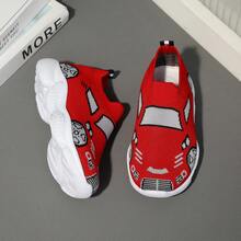 1双儿童可爱卡通图案软底休闲运动鞋，适合夏季、上学和日常穿着 - 紅色 - 查看 3