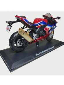 motocicleta deportiva escala 1:12 rojo y azul con base - Rojo - Ver 6