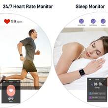 Smart Watch, Fitness Tracker Watch For Men Women, 1.69'' Touch Smartwatch Fitness Watch With Heart Rate Monitor/Pedometer/Sleep Monitor, 25 Sports Waterproof Activity Tracker For Android Molocy Visit The Uaue Store - 紫色 - 查看 4