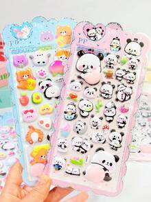 Cute Animal Cartoon 3D Stickers - Light Color Design, Suitable For Smartphone Cases, Laptops, Crafts, Scissors, Diaries, 3D Embossed Stickers, Graffiti Stickers. Some Styles May Have Color Differences And Will Be Randomly Sent. Cartoon 3D Embossed Sticker, Abstract Style, Suitable For Helmet Decoration, Craft Book Making, Car Decoration, Party Decoration - Multicolor - View 8