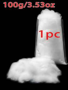 100g/300g/500g/1000g Polyester Fiber Filling, Vacuum Compressed, Suitable For Plush Crochet Dolls And DIY Throw Pillows, White - Filler - 100g - View 8