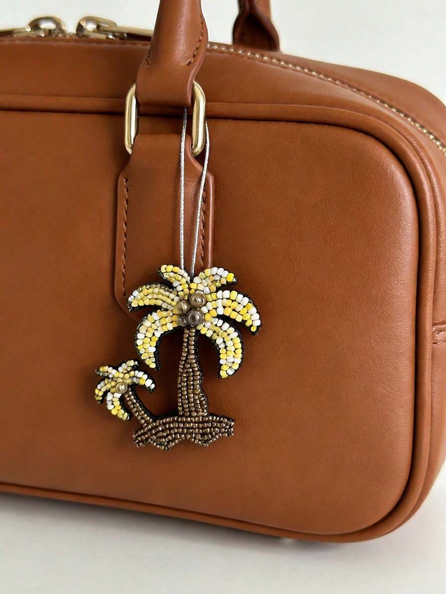 Tropical Palm Tree Beaded Pendant, Beach Theme Beaded Hanging Lanyard Decoration, Suitable For Decorating Handbags, Serving As Bag Charm, Luggage Tag, Backpacks, Suitcases, Adding A Summer Holiday Vibe, Ideal For Beach Lovers, Travelers, Women, Summer Style Enthusiasts, Gifts - Multicolor - View 1